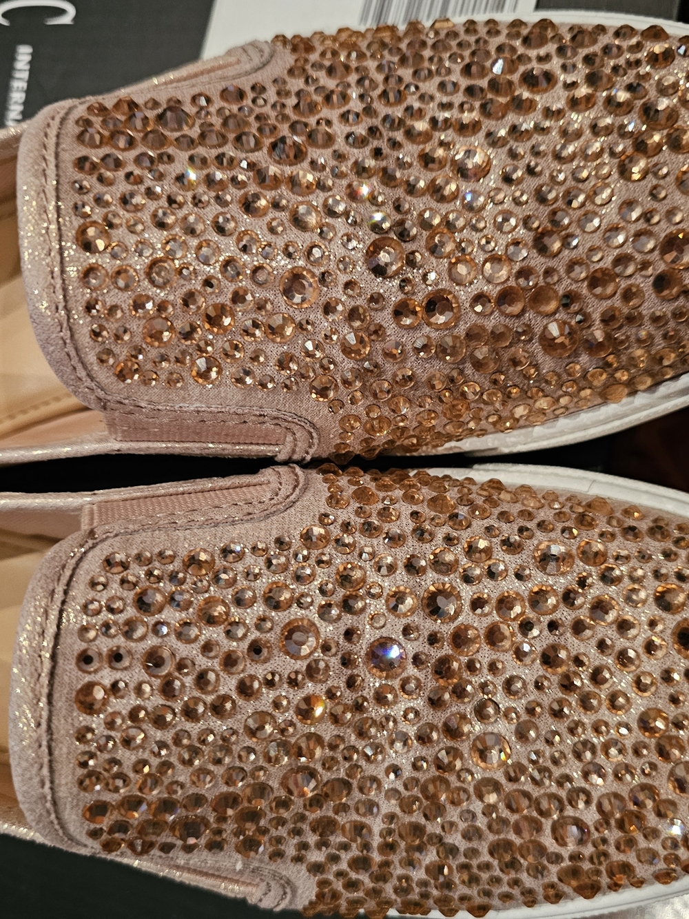 INC International Concepts Lt Rose Gold Crystal Slip-On Sneakers - 6.5M - Picture 5 of 9